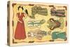 Mexican Paperdolls, Dresses-null-Stretched Canvas