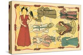 Mexican Paperdolls, Dresses-null-Stretched Canvas