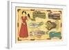 Mexican Paperdolls, Dresses-null-Framed Art Print