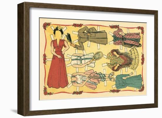 Mexican Paperdolls, Dresses-null-Framed Art Print