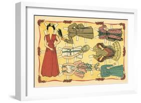 Mexican Paperdolls, Dresses-null-Framed Art Print