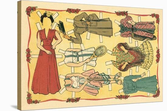 Mexican Paperdolls, Dresses-null-Stretched Canvas