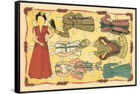 Mexican Paperdolls, Dresses-null-Framed Stretched Canvas