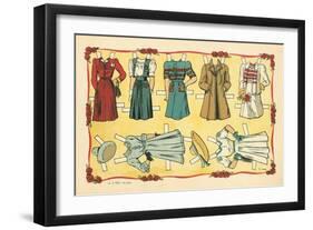 Mexican Paperdolls, Dresses-null-Framed Art Print