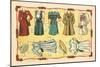 Mexican Paperdolls, Dresses-null-Mounted Art Print