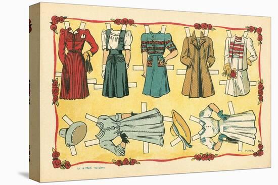 Mexican Paperdolls, Dresses-null-Stretched Canvas