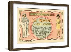 Mexican Paperdolls, La Novia-null-Framed Art Print