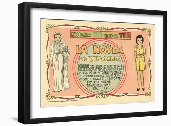 Mexican Paperdolls, La Novia-null-Framed Art Print