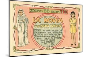 Mexican Paperdolls, La Novia-null-Mounted Art Print