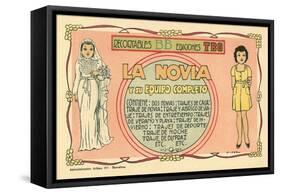 Mexican Paperdolls, La Novia-null-Framed Stretched Canvas