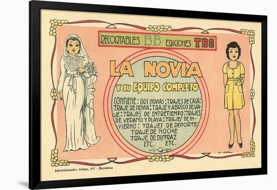 Mexican Paperdolls, La Novia-null-Framed Art Print