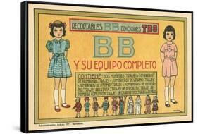 Mexican Paperdolls, Little Girls-null-Framed Stretched Canvas