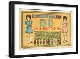 Mexican Paperdolls, Little Girls-null-Framed Art Print