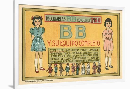 Mexican Paperdolls, Little Girls-null-Framed Art Print