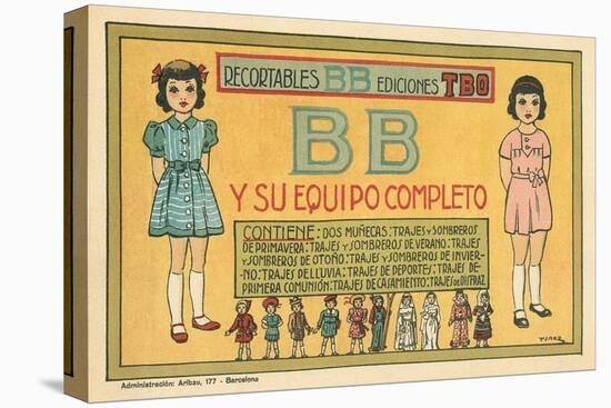 Mexican Paperdolls, Little Girls-null-Stretched Canvas