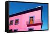 Mexican Pink House Facade Detail Wooden Doors-holbox-Framed Stretched Canvas