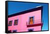 Mexican Pink House Facade Detail Wooden Doors-holbox-Framed Stretched Canvas