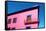 Mexican Pink House Facade Detail Wooden Doors-holbox-Framed Stretched Canvas