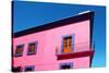 Mexican Pink House Facade Detail Wooden Doors-holbox-Stretched Canvas