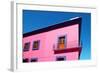 Mexican Pink House Facade Detail Wooden Doors-holbox-Framed Photographic Print