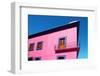 Mexican Pink House Facade Detail Wooden Doors-holbox-Framed Photographic Print