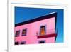 Mexican Pink House Facade Detail Wooden Doors-holbox-Framed Photographic Print