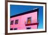 Mexican Pink House Facade Detail Wooden Doors-holbox-Framed Photographic Print