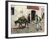 Mexican Pulque Carrier in Los Angeles, 1800s-null-Framed Giclee Print