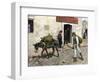 Mexican Pulque Carrier in Los Angeles, 1800s-null-Framed Giclee Print