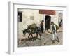 Mexican Pulque Carrier in Los Angeles, 1800s-null-Framed Giclee Print