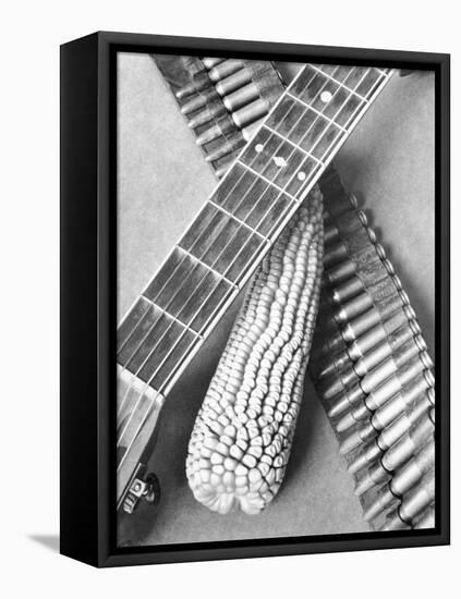 Mexican Revolution, Guitar, Corn and Ammunition Belt, Mexico City, 1927-Tina Modotti-Framed Stretched Canvas
