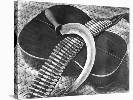 Mexican Revolution: Guitar, Sickle and Ammunition Belt, Mexico City, 1927-Tina Modotti-Stretched Canvas