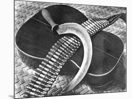 Mexican Revolution: Guitar, Sickle and Ammunition Belt, Mexico City, 1927-Tina Modotti-Mounted Giclee Print