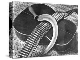 Mexican Revolution: Guitar, Sickle and Ammunition Belt, Mexico City, 1927-Tina Modotti-Stretched Canvas