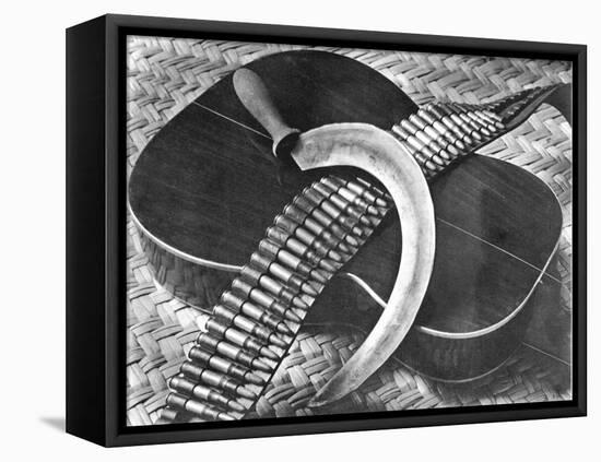 Mexican Revolution: Guitar, Sickle and Ammunition Belt, Mexico City, 1927-Tina Modotti-Framed Stretched Canvas