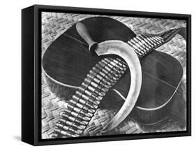 Mexican Revolution: Guitar, Sickle and Ammunition Belt, Mexico City, 1927-Tina Modotti-Framed Stretched Canvas