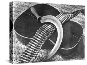 Mexican Revolution: Guitar, Sickle and Ammunition Belt, Mexico City, 1927-Tina Modotti-Stretched Canvas