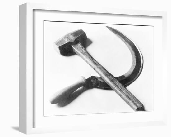 Mexican Revolution: Hammer and Sickle, Mexico City, 1927-Tina Modotti-Framed Photographic Print