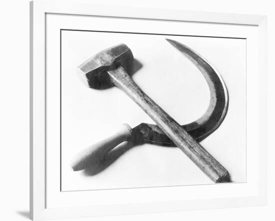 Mexican Revolution: Hammer and Sickle, Mexico City, 1927-Tina Modotti-Framed Photographic Print