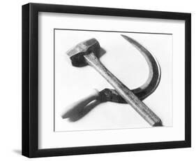 Mexican Revolution: Hammer and Sickle, Mexico City, 1927-Tina Modotti-Framed Photographic Print