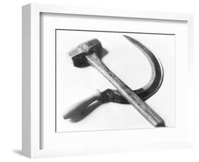 Mexican Revolution: Hammer and Sickle, Mexico City, 1927-Tina Modotti-Framed Photographic Print