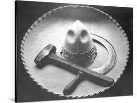 Mexican Revolution: Sombrero with Hammer and Sickle, Mexico City, 1927-Tina Modotti-Stretched Canvas
