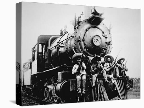 Mexican Revolutionaries Take over a Locomotive at Cuernavaca, Morelos-null-Stretched Canvas