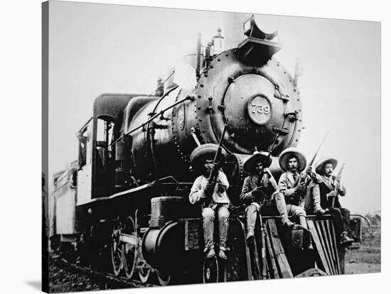 Mexican Revolutionaries Take over a Locomotive at Cuernavaca, Morelos-null-Stretched Canvas