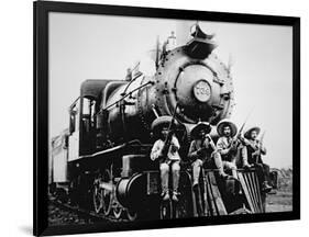 Mexican Revolutionaries Take over a Locomotive at Cuernavaca, Morelos-null-Framed Photographic Print