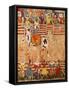 Mexican Rodeo, Folk Art on Wooden Sheet, 20th Century-null-Framed Stretched Canvas