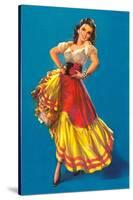 Mexican Senorita Dancing-null-Stretched Canvas