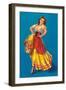 Mexican Senorita Dancing-null-Framed Art Print