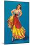 Mexican Senorita Dancing-null-Mounted Art Print