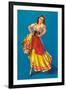 Mexican Senorita Dancing-null-Framed Art Print